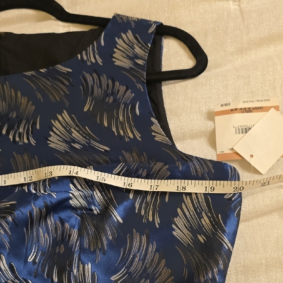 Anne Klein Blue and Black Patterned Mini Dress - Picture 10 of 16